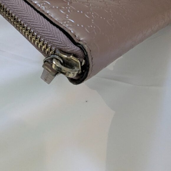 Gucci Light Pink Metallic GG Wallet with Bow Charm Accents with Box - Picture 6 of 7